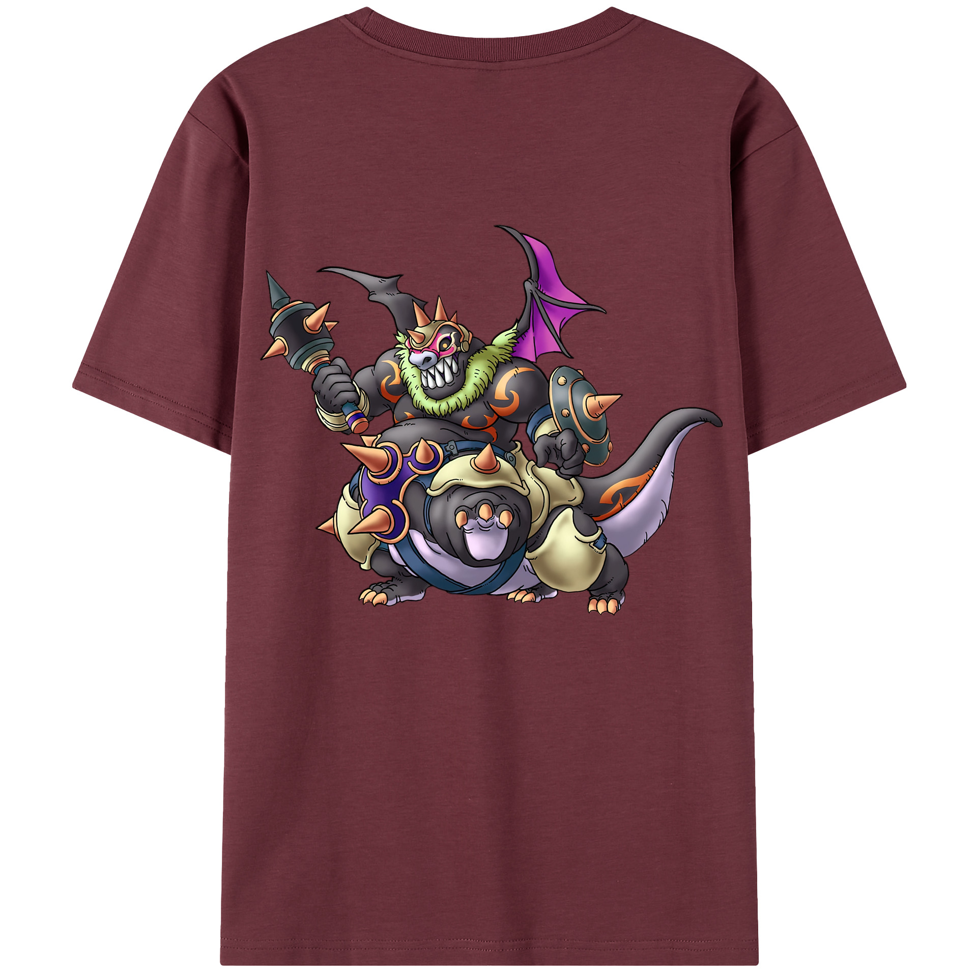 （画像用） ドラゴンクエスト Doragon Kuesuto Dragon Quest 綿100％半袖Tシャツ（背面プリント）